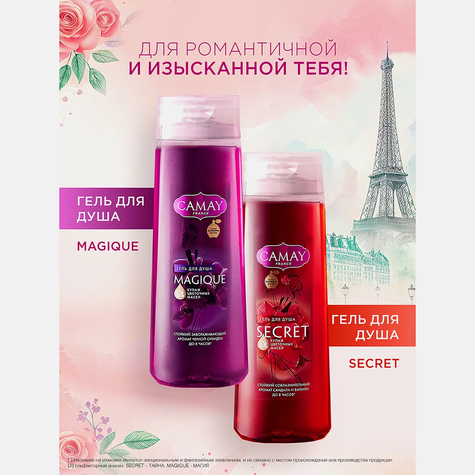 Подарочный набор гелей для душа Camay 2шт*250мл в ассортименте