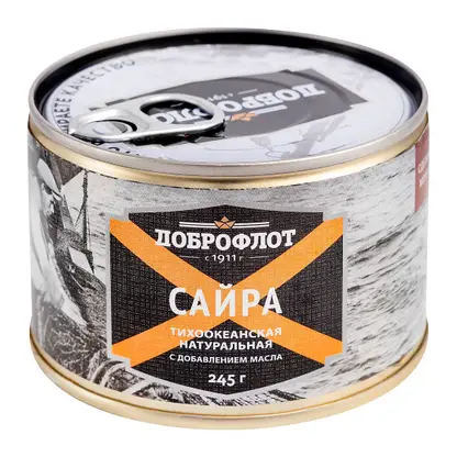 Изображение товара Сайра Доброфлот с добавлением масла 245г