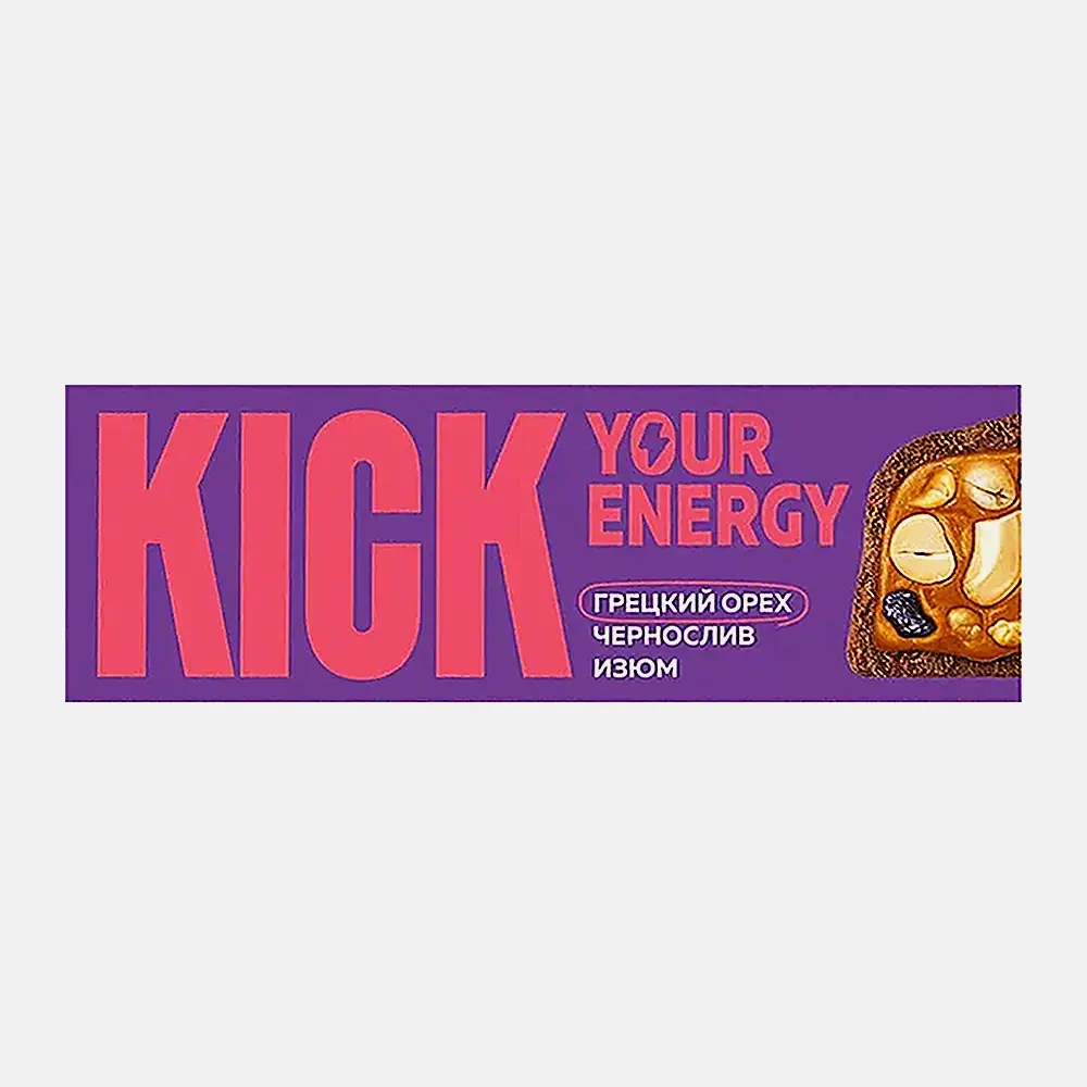 Батончик с изюмом и черносливом в карамельном шоколаде Kick Your Energy 45г Батончик с изюмом и черносливом в карамельном шоколаде Kick Your Energy 45г