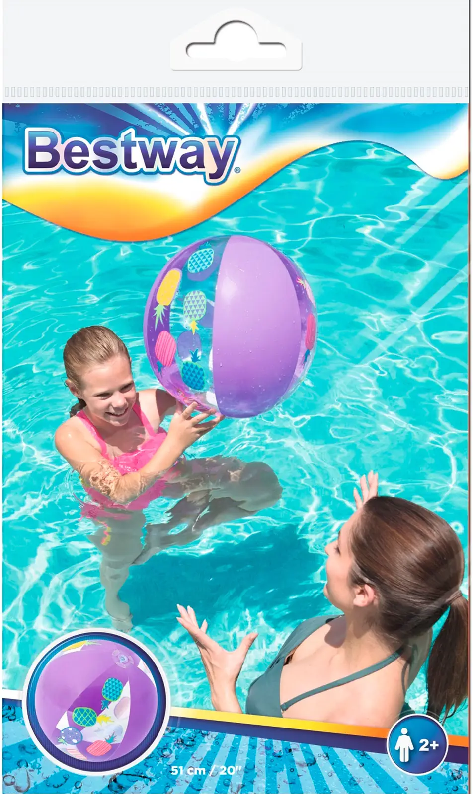 Мяч Bestway 31036-1 пляжный Яркий дизайн 51см