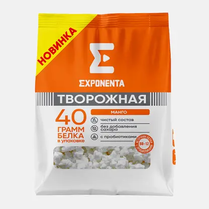 Продукт творожный Exponenta обезжиренный со вкусом манго 250г