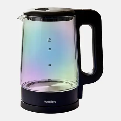 Стеклянный чайник 1800Вт Wellfort 1.7л