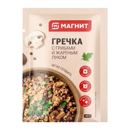 Изображение товара Каша Магнит гречневая с грибами и луком 40г