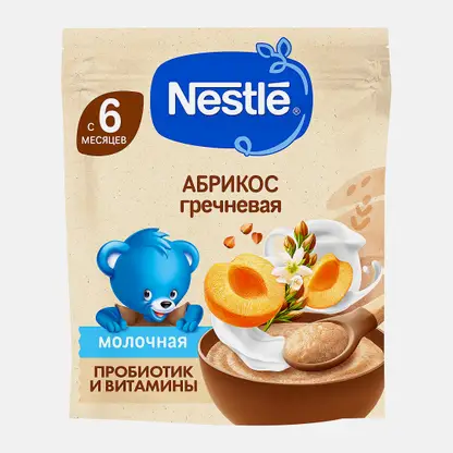 Каша детская молочная гречневая абрикос с 6 месяцев Nestle 200г