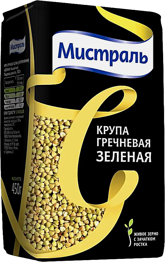 Гречневая крупа Мистраль Зеленая 450г Гречневая крупа Мистраль Зеленая 450г