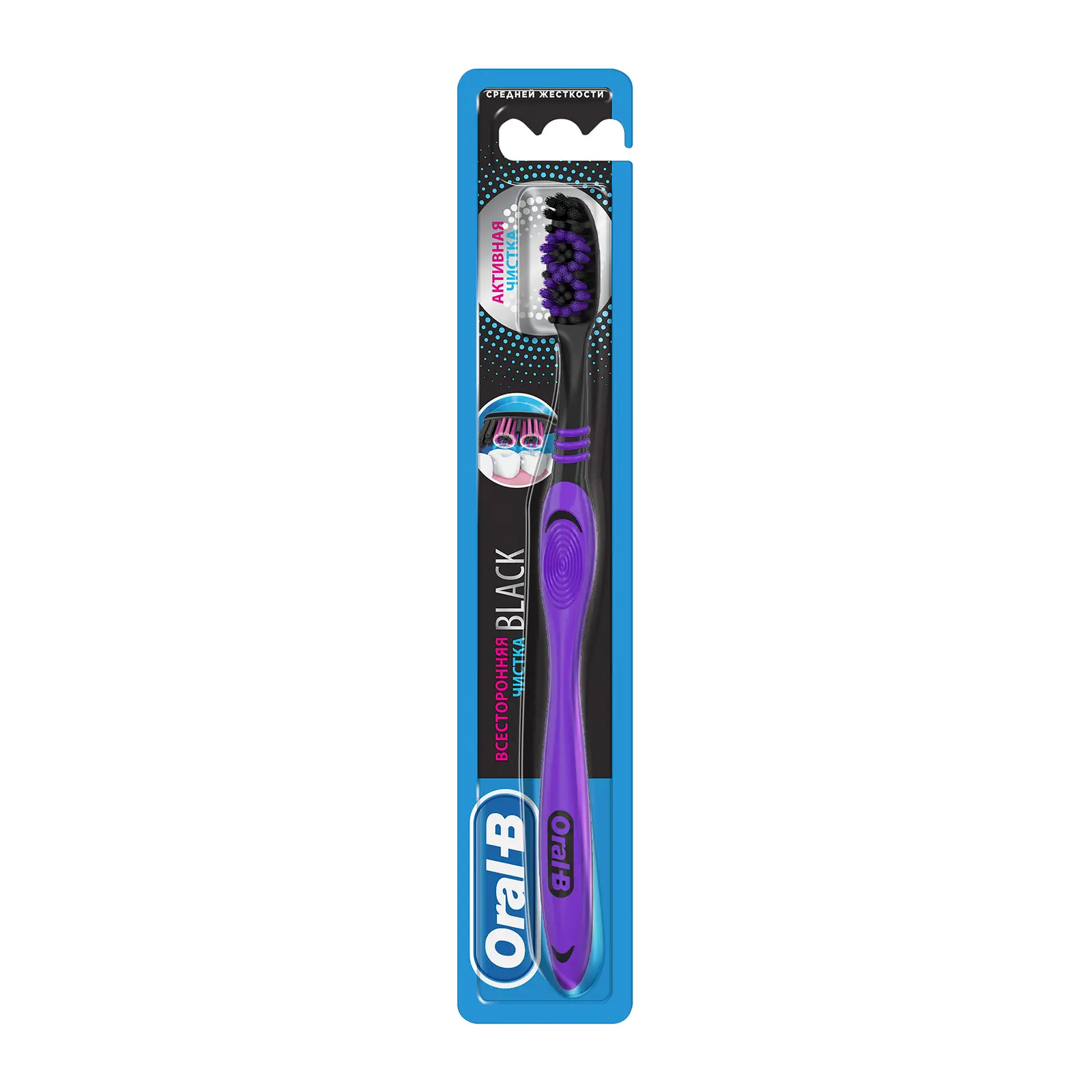 Изображение товара Зубная щетка Oral-B Black средней жесткости с чашеобразными щетинками