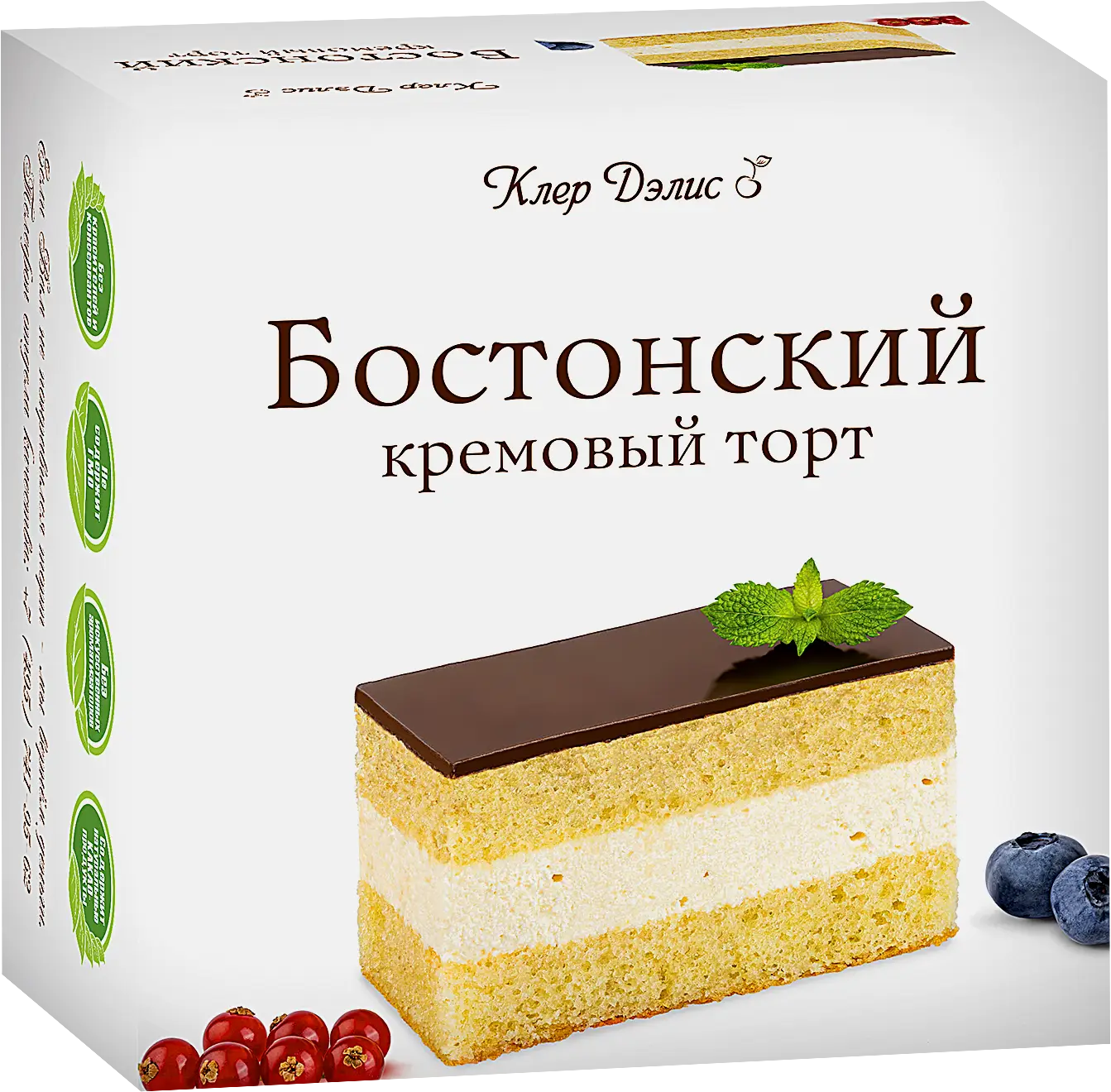 Изображение товара Торт Бостонский кремовый Клер Дэлис 300г - вкусный десерт с натуральным вкусом