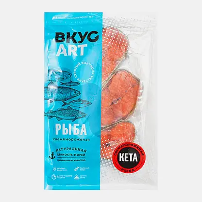 Кета ВкусАрт стейк на коже замороженная 500г