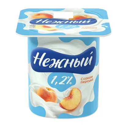 Изображение товара Йогурт Campina Нежный с соком персика 1.2% 100г