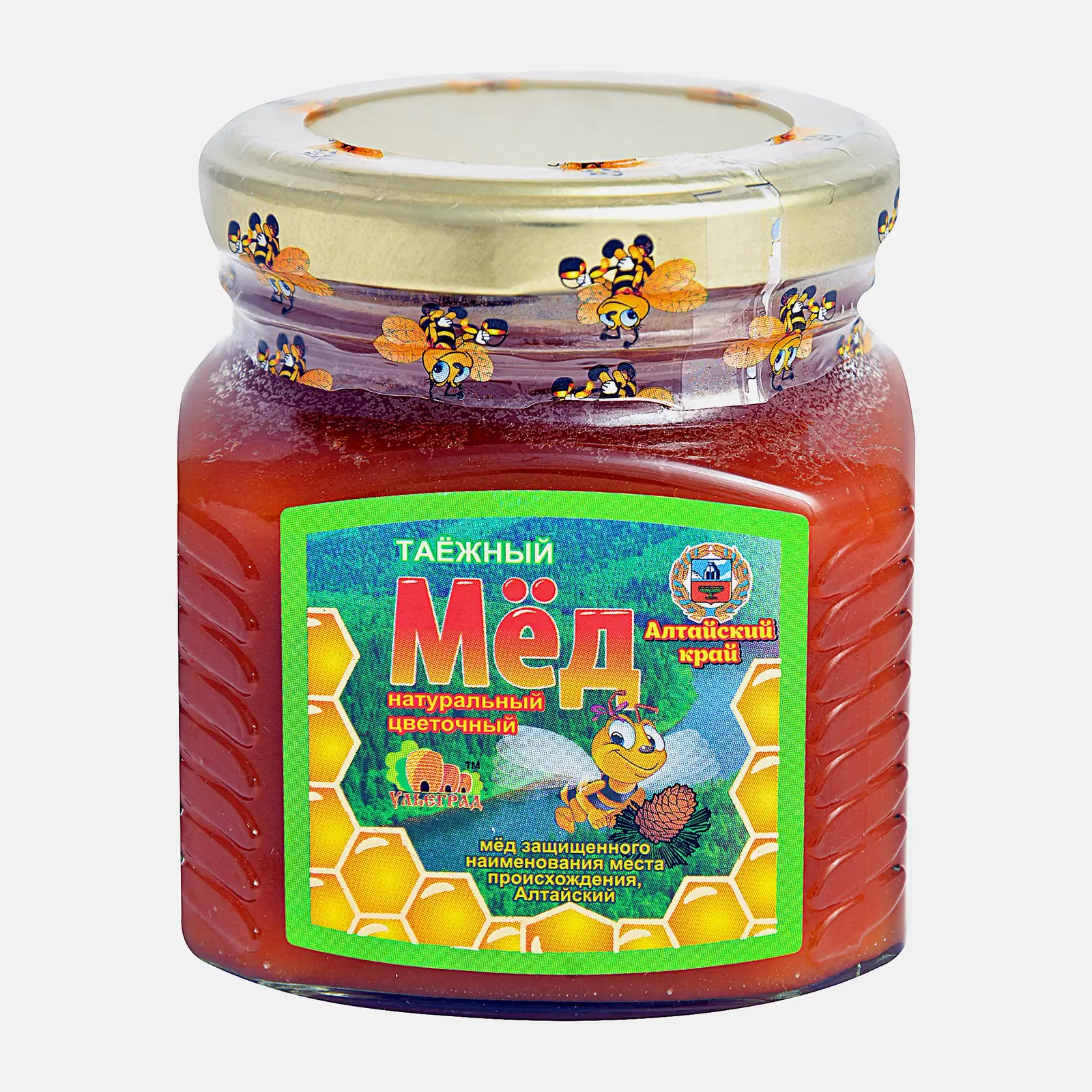 Изображение товара Мед Ульеград Таежный цветочный натуральный 350гр - натуральный экологический продукт