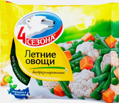 Смесь овощная 4 Сезона Летние овощи быстрозамороженные 400г