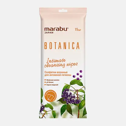 Влажные салфетки для интимной гигиены Botanica Marabu 15шт