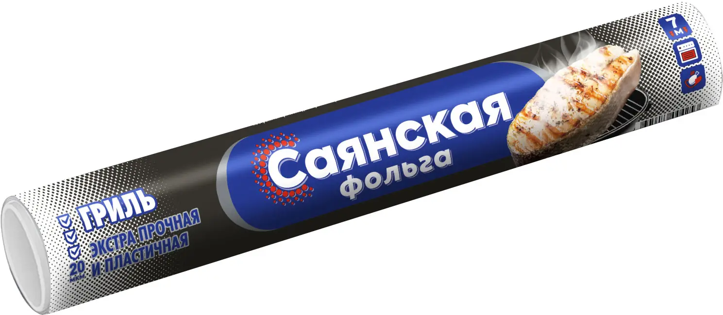 Изображение товара Фольга Саянская экстрапрочная 20мкм 29см 7м для запекания и гриля