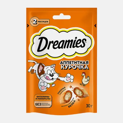 Лакомство для кошек с курицей Dreamies 30г