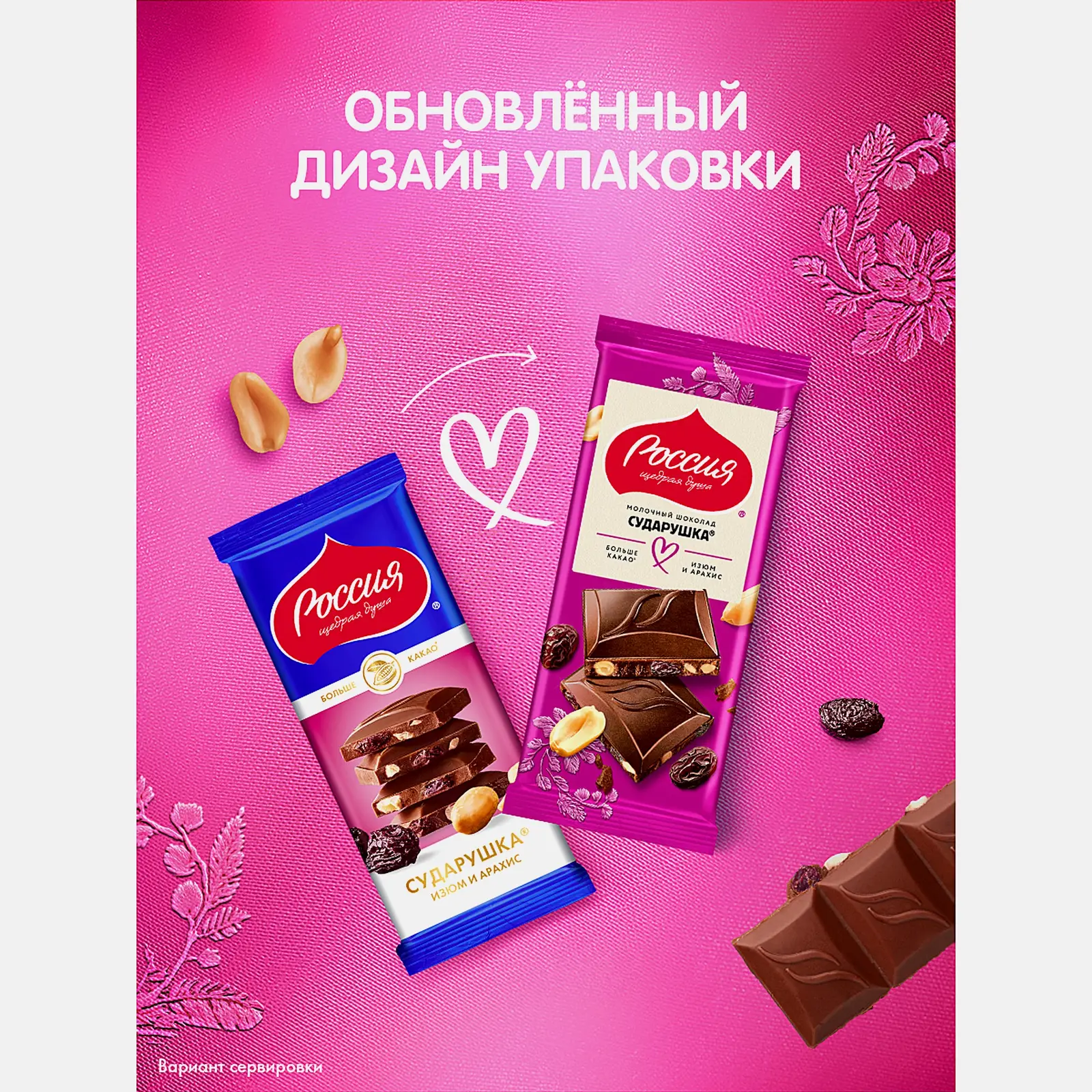 Шоколад молочный с изюмом и арахисом Сударушка 82г