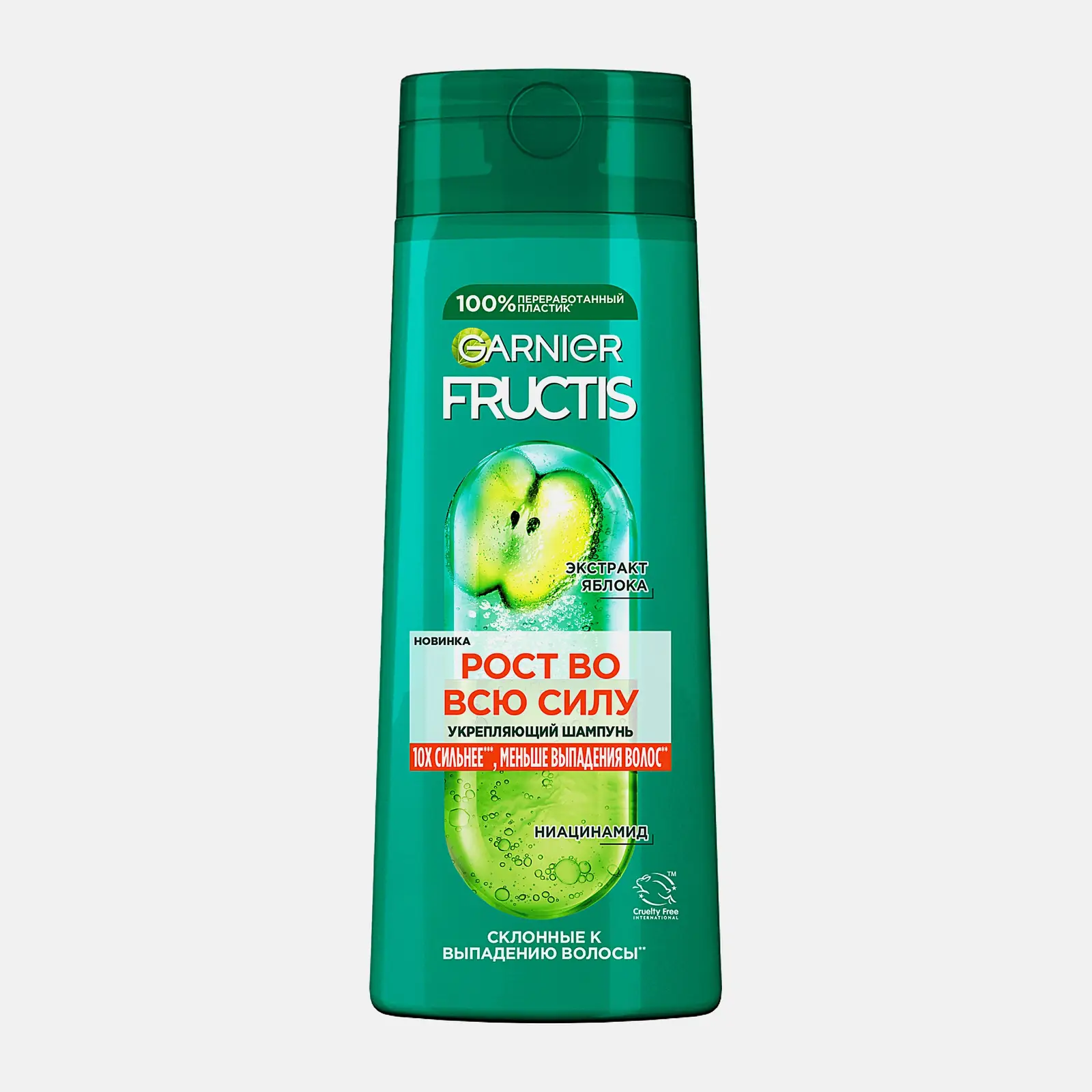 Шампунь Garnier Fructis Рост во всю Силу Укрепляющий против выпадения для гладкости и блеска слабых тонких волос с керамидом и витаминами 400мл