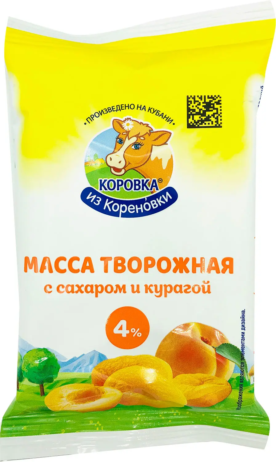 Творожная масса Коровка из Кореновки 4% с курагой 180г - Магнит-Продукты