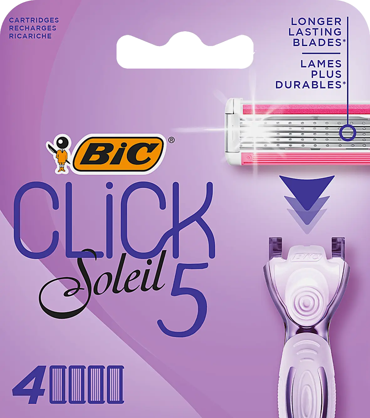 Сменные кассеты для бритья Bic Click 5 Soleil Sensitive 4шт Сменные кассеты для бритья Bic Click 5 Soleil Sensitive 4шт