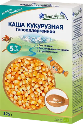 Каша Fleur Alpine Кукурузная с пребиотиками без глютена 175г