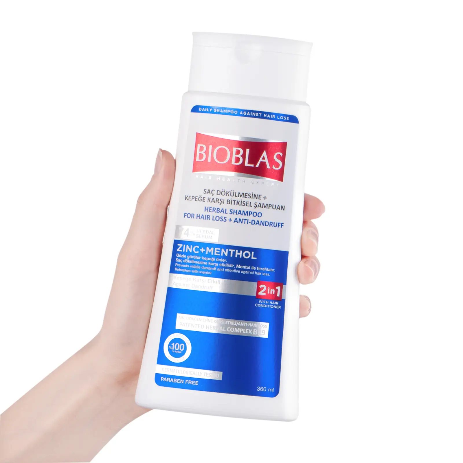 Шампунь Bioblas Anti-Hair Loss Против перхоти и выпадения с содержанием цинка 360мл