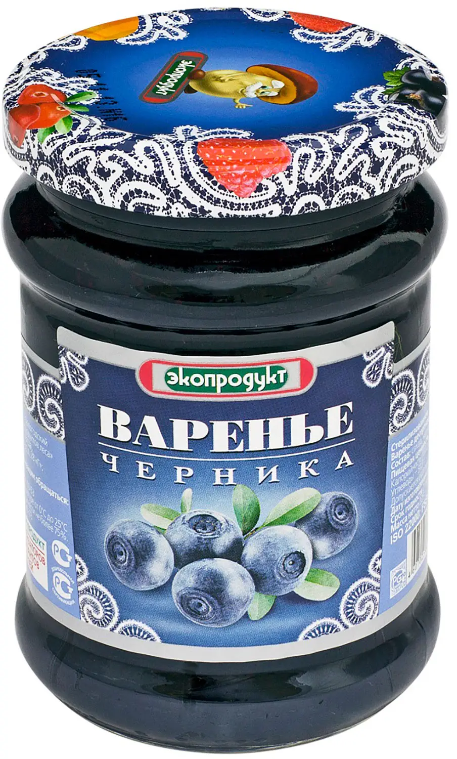 Варенье Экопродукт десерт Черника стерилизованное 325г — в каталоге на  сайте сети Магнит | Краснодар