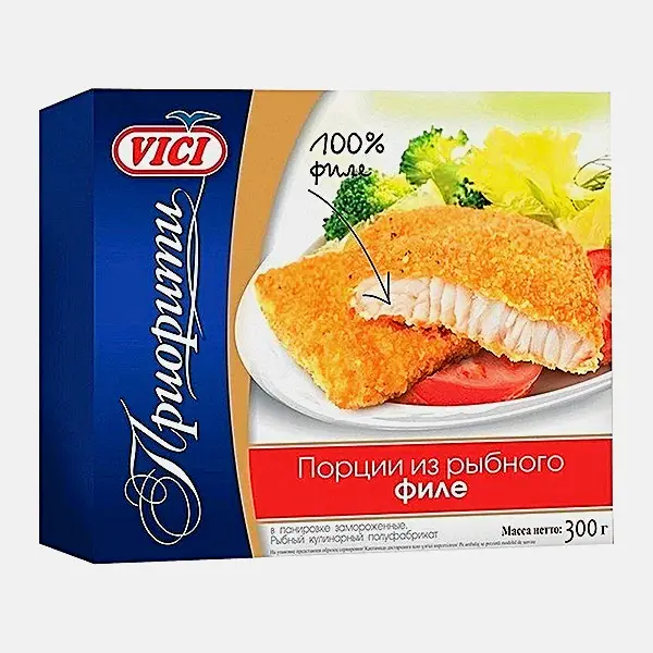 Порции из рыбного филе в панировке Vici 300г