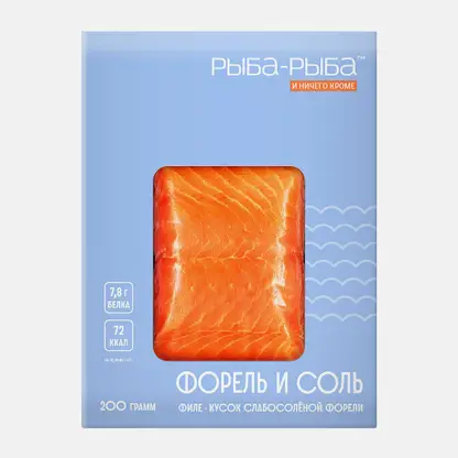 Форель Рыба-Рыба радужная слабосоленая филе-кусок 200г