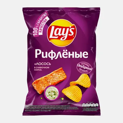 Чипсы Lays Рифлёные Лосось в сливочном соусе 140г