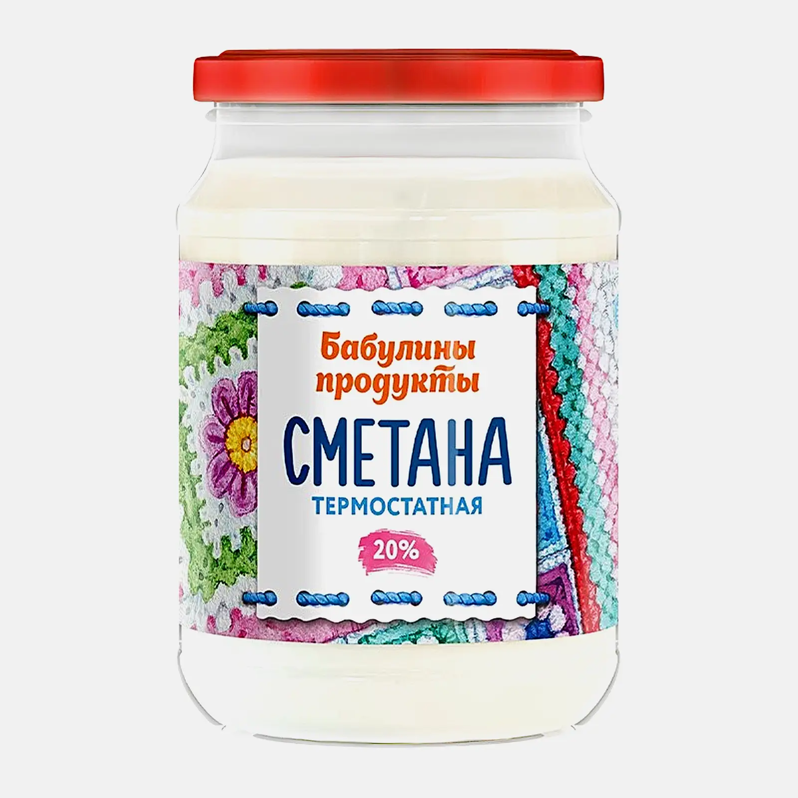 Сметана Бабулины продукты термостатная 20% 700г