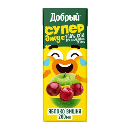 Изображение товара Сок Добрый Active kid Яблоко-вишня 200мл