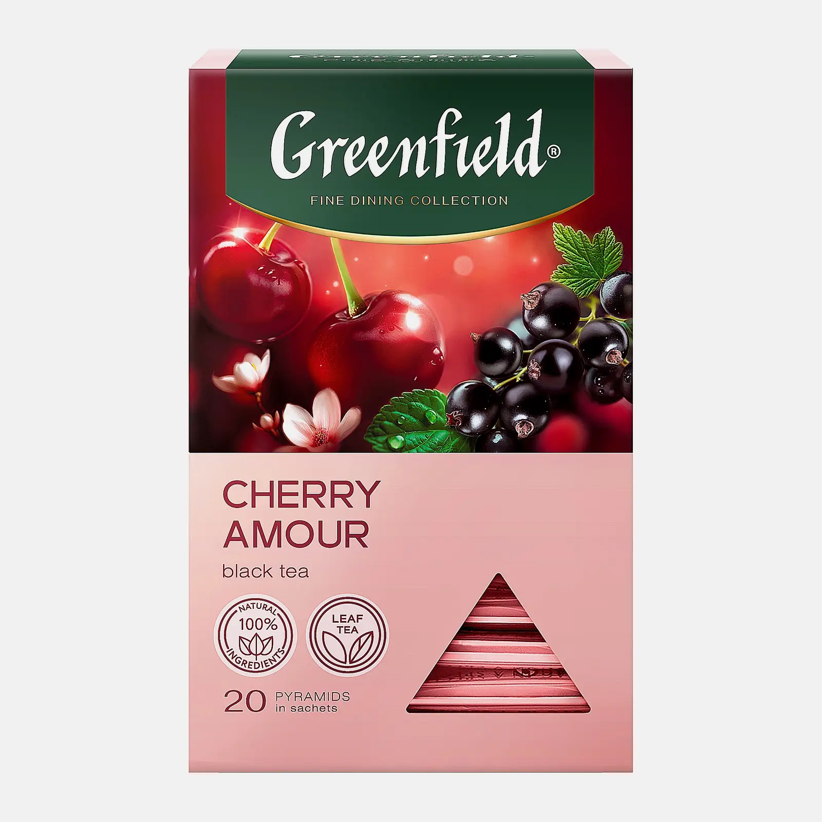Чёрный чай ароматизированный Greenfield Сherry Amour 20 пирамидок Чёрный чай ароматизированный Greenfield Сherry Amour 20 пирамидок