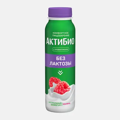 Биойогурт Актибио питьевой безлактозный малина 1.5% 260г