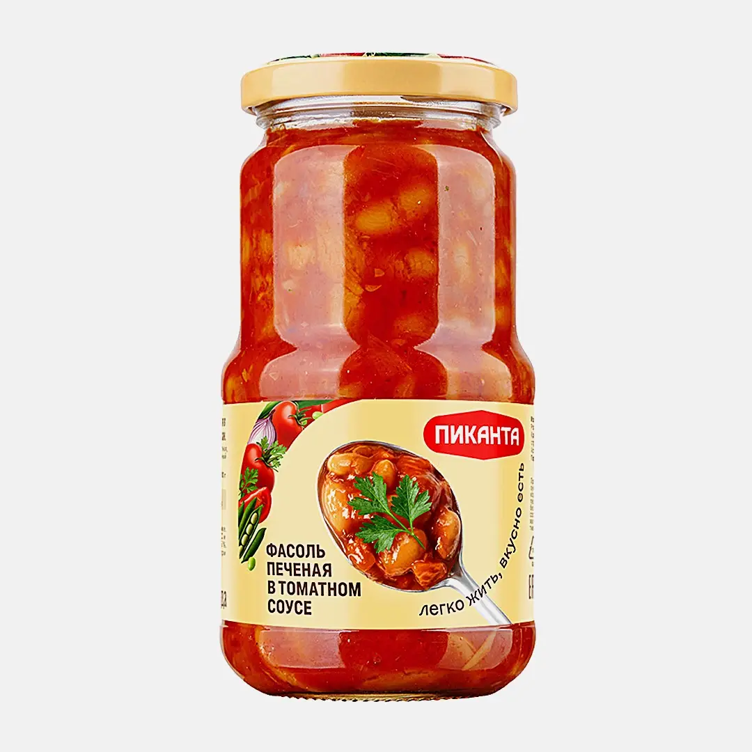 Фасоль Пиканта печеная в томатном соусе 470г