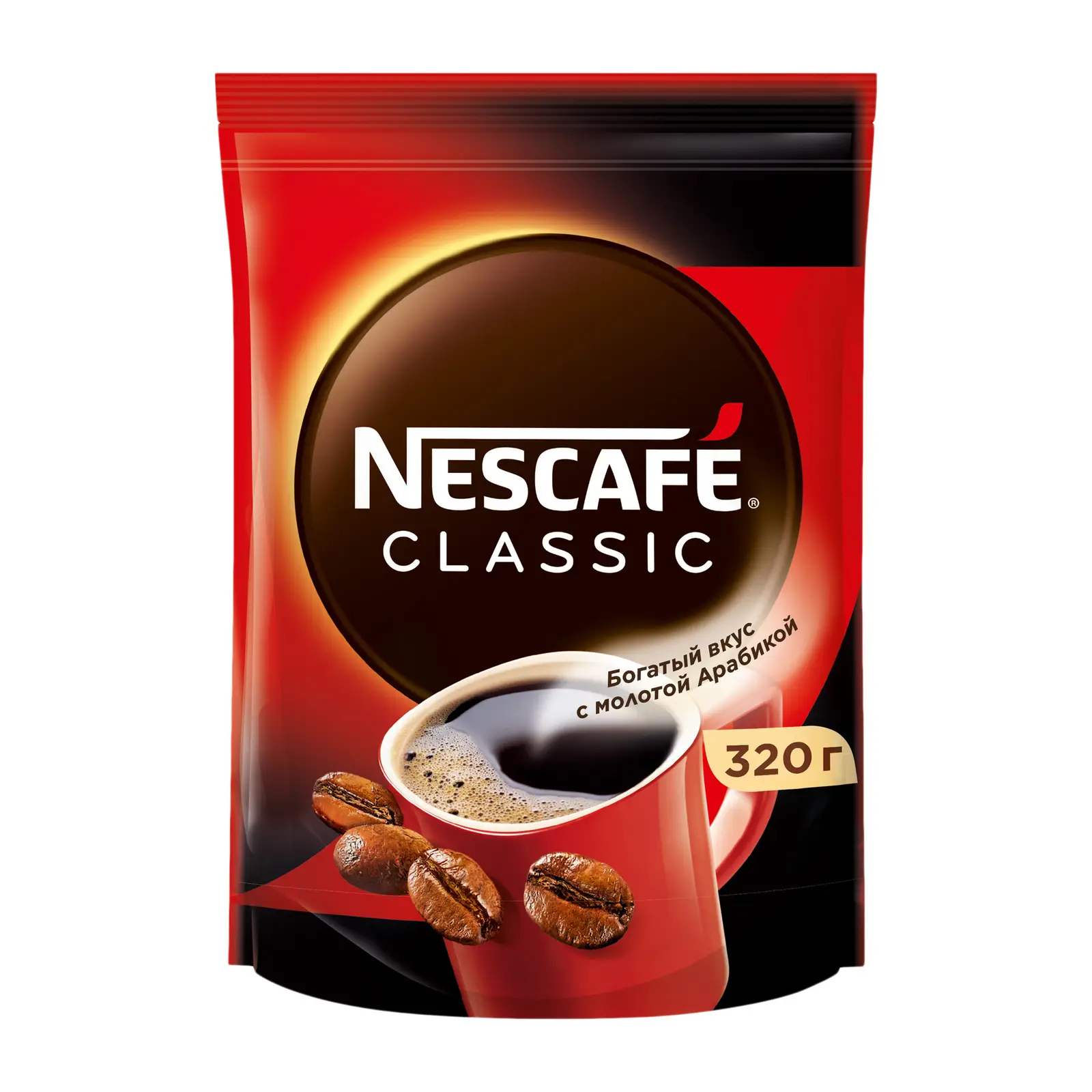 Кофе растворимый Nescafe Classic Арабика 320г — в каталоге на сайте сети  Магнит | Краснодар