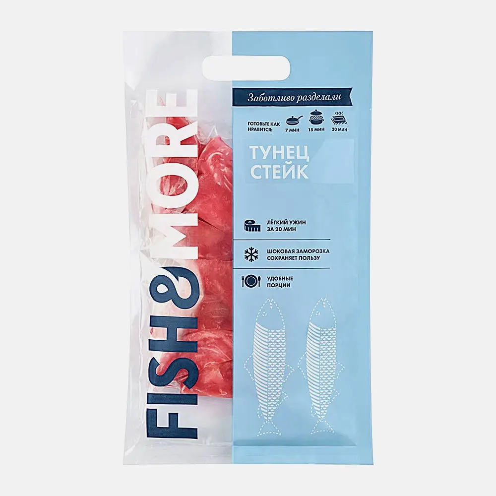 Стейк из тунца свежемороженый без кожи без костей Fish&More 500г