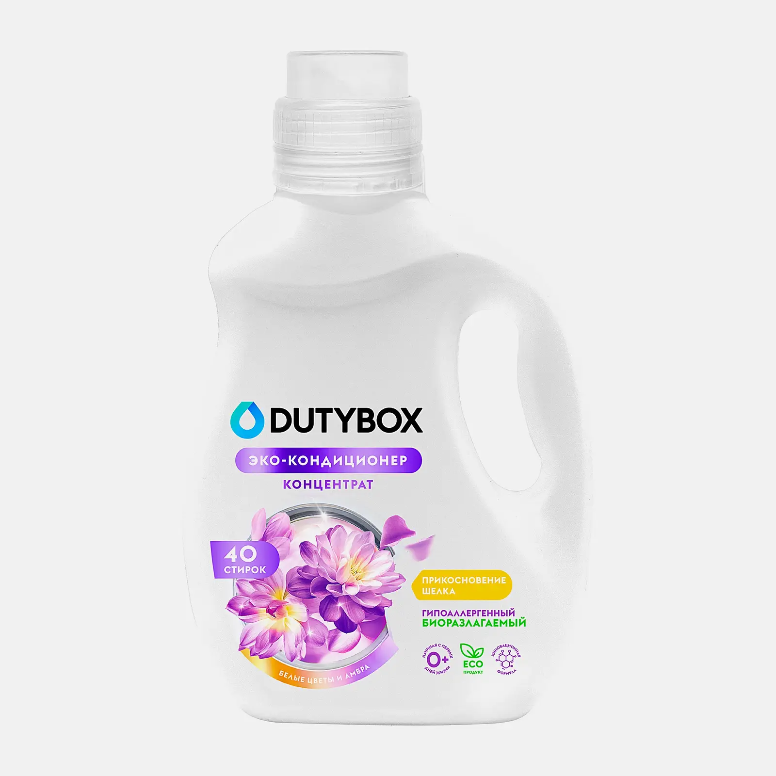 Эко кондиционер для белья Dutybox Белые цветы и амбра 1л Эко кондиционер для белья Dutybox Белые цветы и амбра 1л