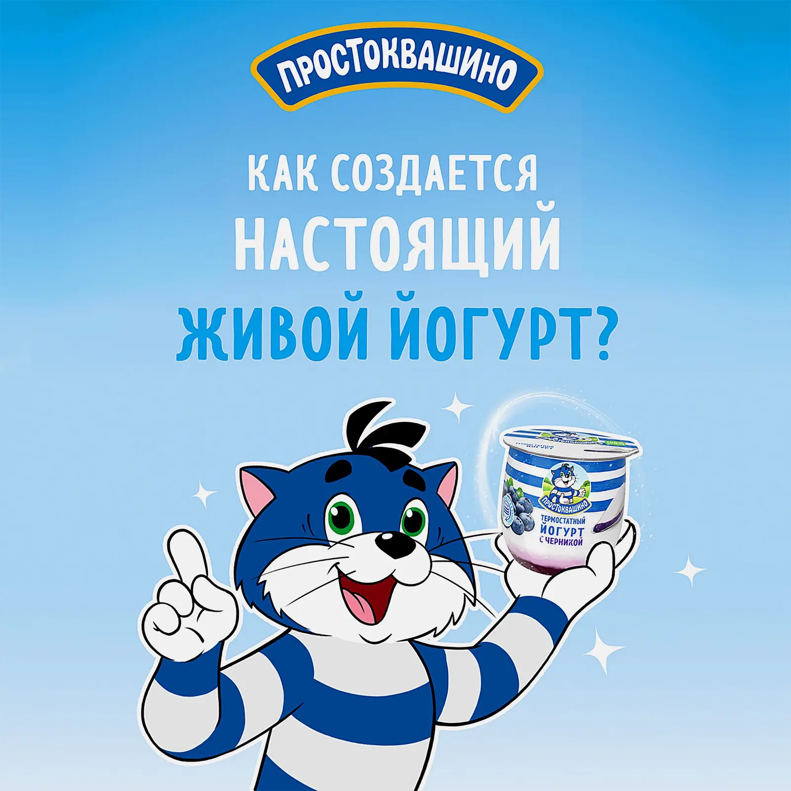Йогурт Простоквашино термостатный черника 3.4% 160г