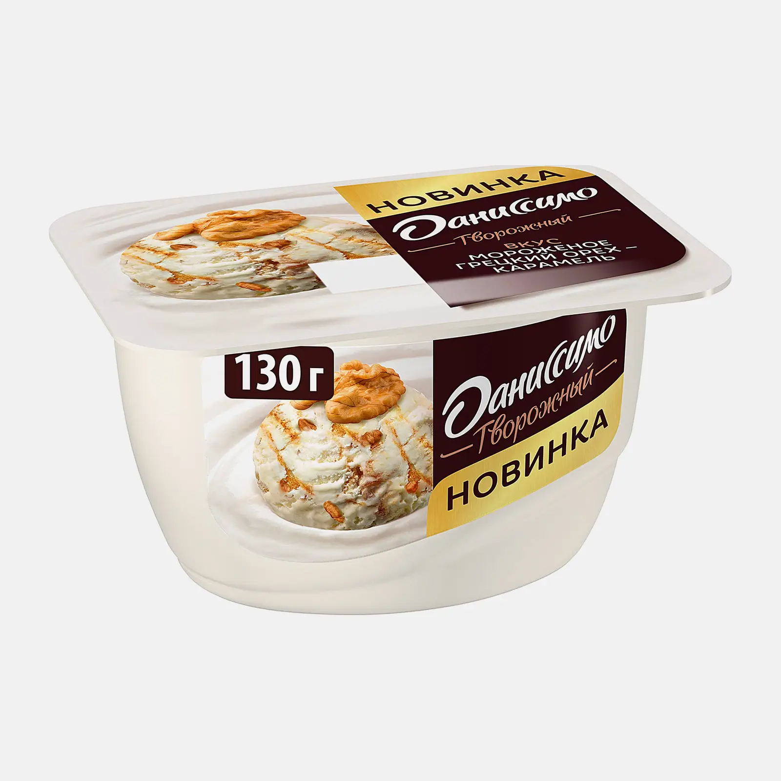 Изображение товара Продукт творожный Даниссимо со вкусом мороженого грецкий орех-карамель 6.1% 130г