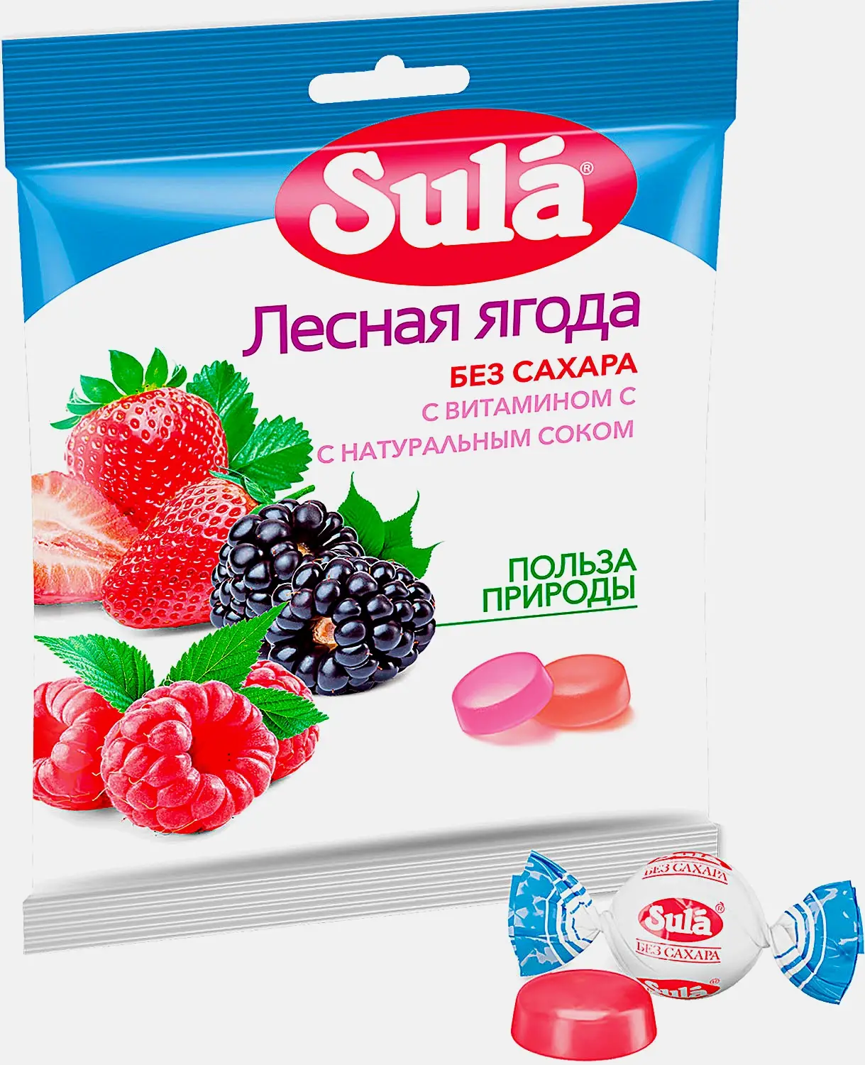 Карамель Sula Лесная ягода без сахара 60г