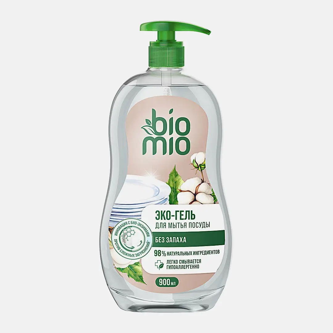 Средствово для мытья посуды без запаха Biomio 900мл