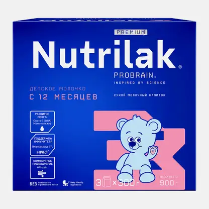 Смесь Nutrilak Premium 3 сухая с 12 месяцев 900г