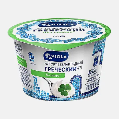 Йогурт греческий безлактозный Viola Free 4% 180г