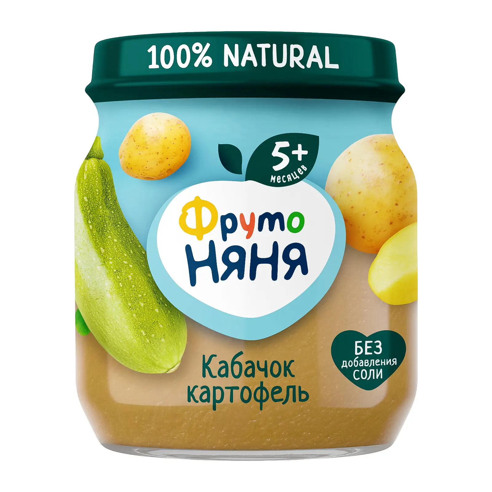 Изображение товара Пюре Фрутоняня Кабачок картофель 110 г натуральный детский прикорм для малышей от 5 мес