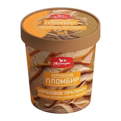 Изображение товара Мороженое пломбир ореховое пралине Свитлогорье 12% 330г