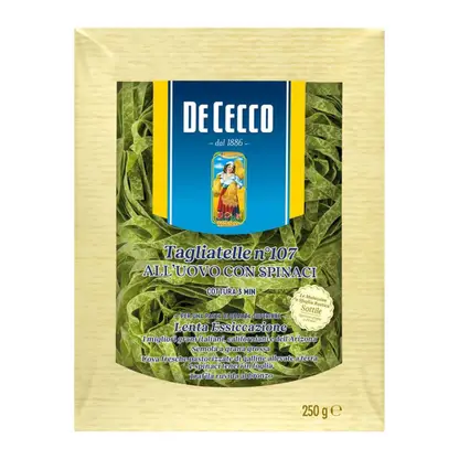 Изображение товара Макароны De Cecco Tagliatelle alluovo со шпинатом n.107 250г