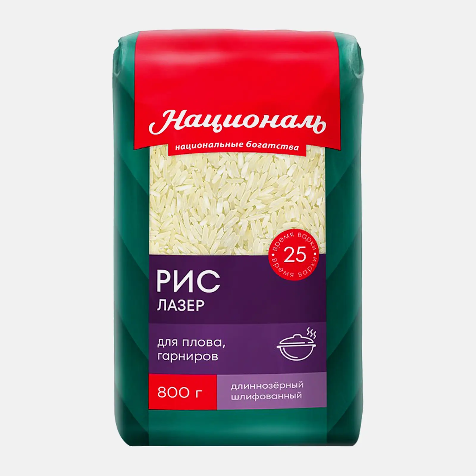 Изображение товара Рис Националь Лазер длиннозерный 800г для плова