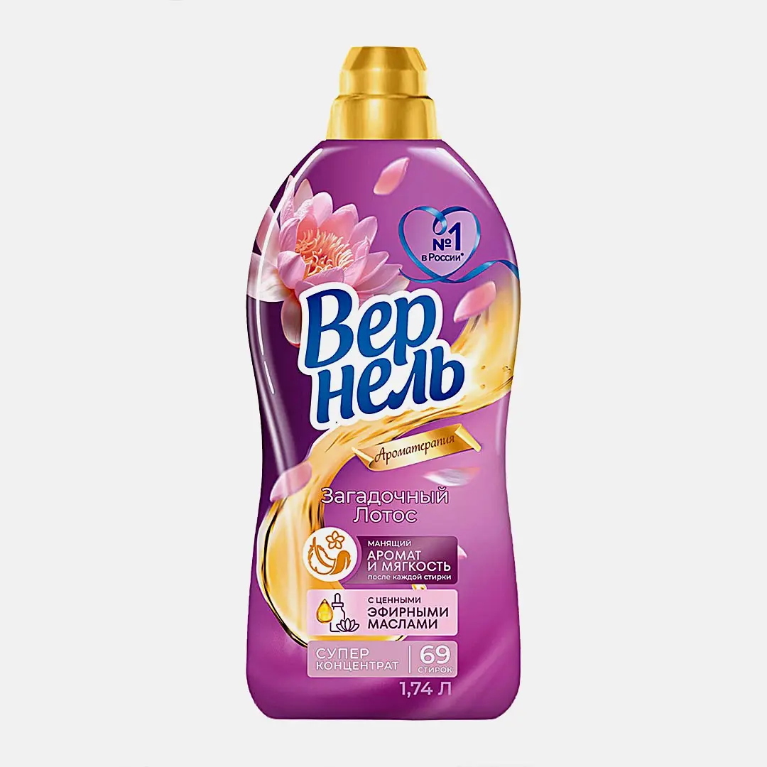 Кондиционер ополаскиватель для белья Вернель Ароматерапия Загадочный лотос концентрированный 1.74л