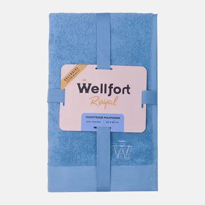 Махровое полотенце 50*80см синее Royal Wellfort Mufta