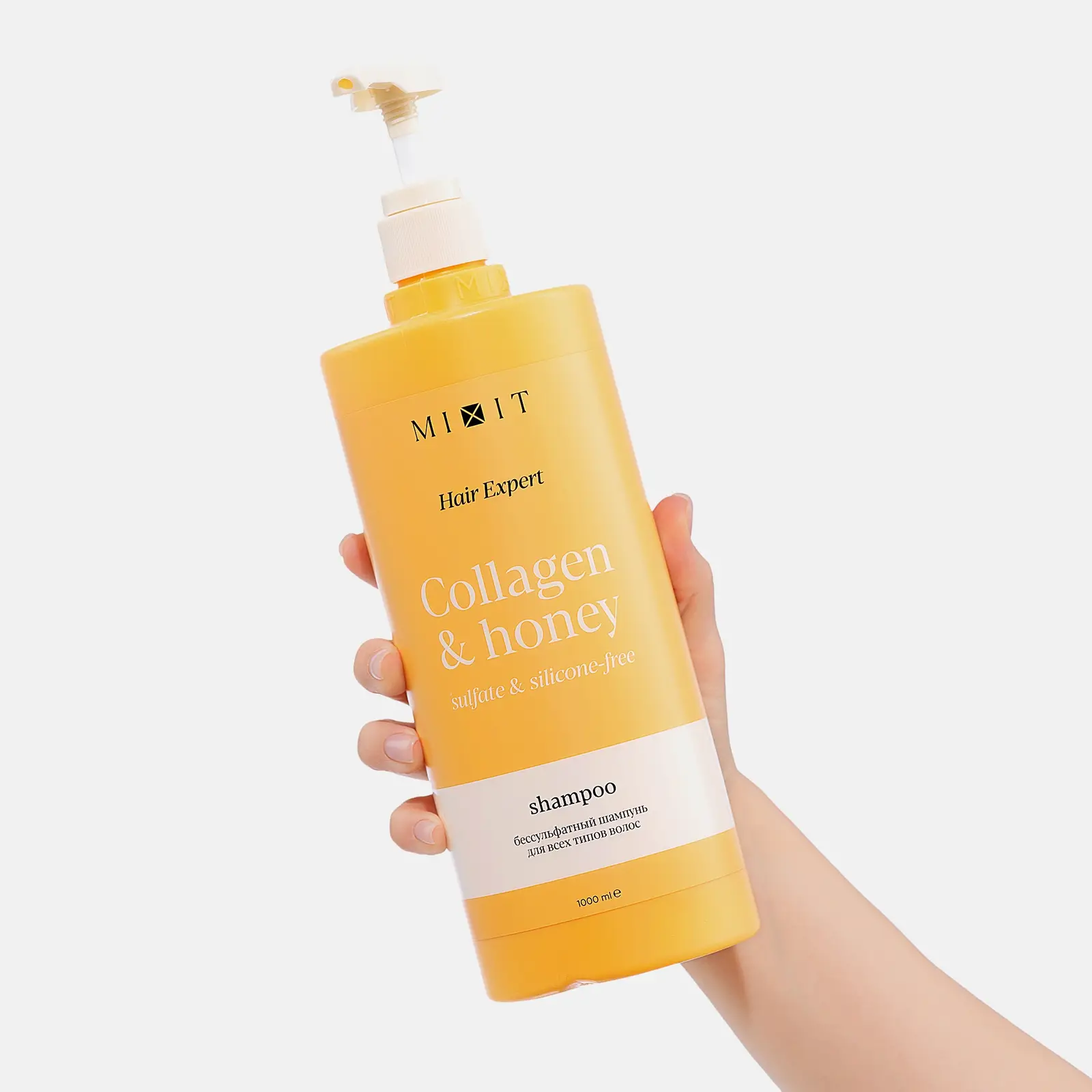 Бессульфатный шампунь Collagen & Honey Hair Expert Mixit 1л - фото 2