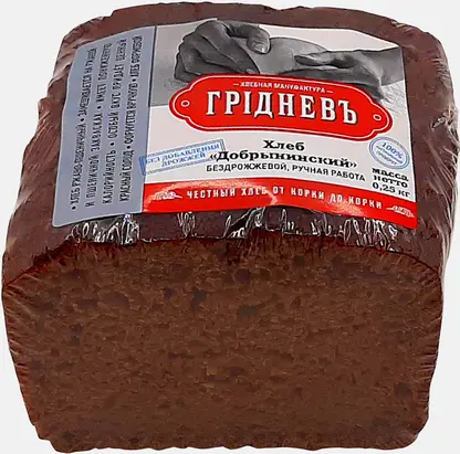 Хлеб Добрынинский ржано-пшеничный нарезанный Грiдневъ 250г